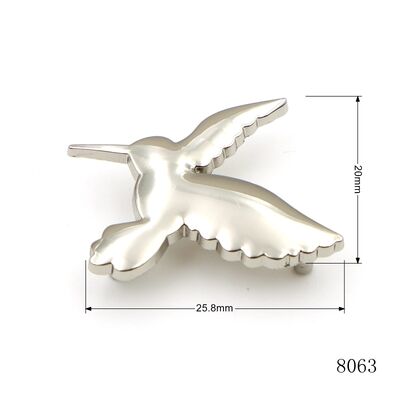 Nickel Plating Custom Bird Shape Metal Logo Custom Brand  Zinc Alloy Logo Label  For Handbags Clothing