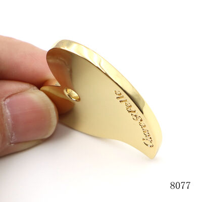 Quality Gold Plating Custom Heart Shape Metal Logo Tag Zinc Alloy Metal Label  For Handbags Hardware Accessories