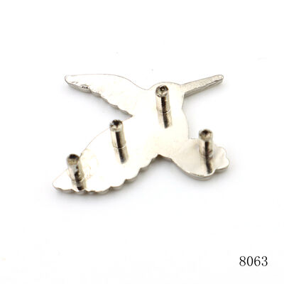 Nickel Plating Custom Bird Shape Metal Logo Custom Brand  Zinc Alloy Logo Label  For Handbags Clothing