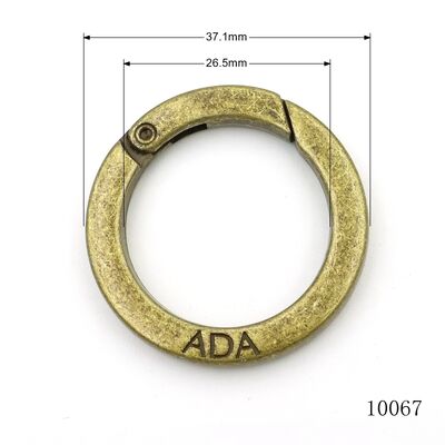 Custom Round Spring Clasps Spring Flat O Ring Carabiner Spring Ring Buckle, Custom Logo Metal Open Ring Manufacturer for Key Bag