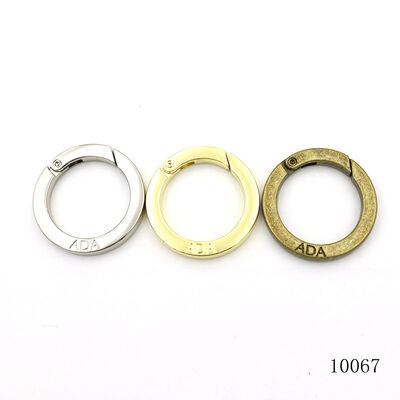 Custom Round Spring Clasps Spring Flat O Ring Carabiner Spring Ring Buckle, Custom Logo Metal Open Ring Manufacturer for Key Bag