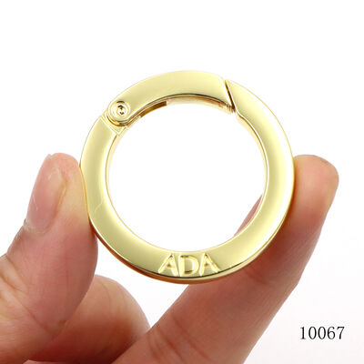 Custom Round Spring Clasps Spring Flat O Ring Carabiner Spring Ring Buckle, Custom Logo Metal Open Ring Manufacturer for Key Bag