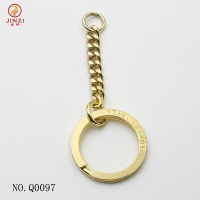 Quality Metal Key Chain Key Ring Custom Logo Metal Split Ring with Chain One Inch Keychain Rings