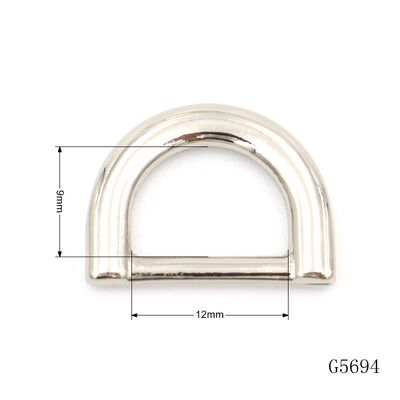 12mm Flat D Ring Buckle for Bags | Zinc Alloy Metal Hardware