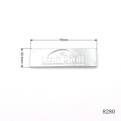 Bag Name Plate Chrome Rectangle Customized Logo Label Plate with Screw Attach Bag Labels 