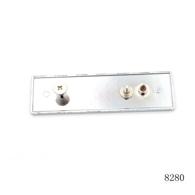 Bag Name Plate Chrome Rectangle Customized Logo Label Plate with Screw Attach Bag Labels 