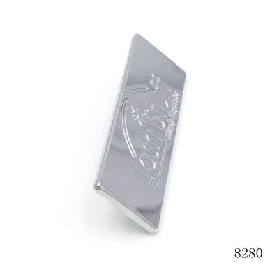 Bag Name Plate Chrome Rectangle Customized Logo Label Plate with Screw Attach Bag Labels 