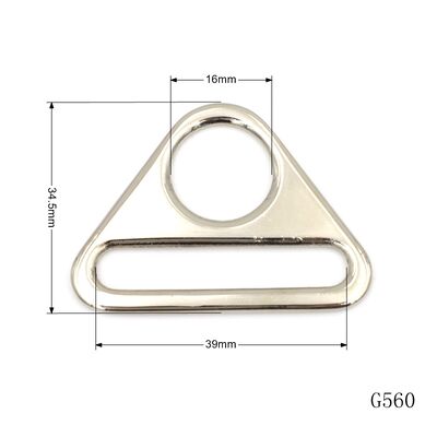 Triangle Metal Slide Adjuster Bag Hardware Shoulder Strap Slider Buckle Custom Zinc Alloy Triangular Ring for Handbag Strap