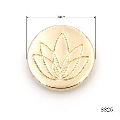 Custom Zinc Alloy Metal Screw Rivet, Gold Plated Embossed Lotus Logo Round Bag Stud, Double Cross Screw Back Design, Decorative Metal Plate Rivet for Handbag, Purse, Wallet and Leather Craft Hardware 