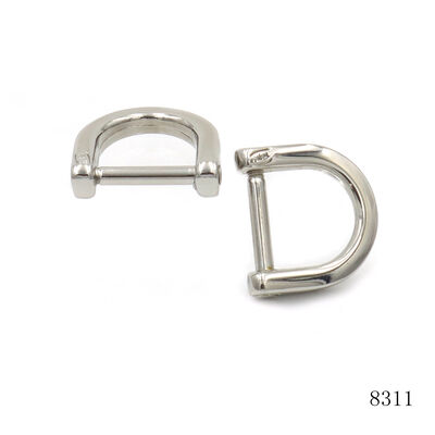 Wholesale Polished Silver Zinc Alloy D Shackle with Screw Pin, Removable U Shape D Ring Buckle, Metal Hardware Fitting for Handbag, Backpack, Luggage Strap, Pet Collar and Leash Connection