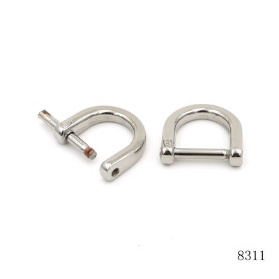 Wholesale Polished Silver Zinc Alloy D Shackle with Screw Pin, Removable U Shape D Ring Buckle, Metal Hardware Fitting for Handbag, Backpack, Luggage Strap, Pet Collar and Leash Connection