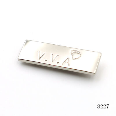Quality Metal Logo Label Bag Name Plate Alloy Rectangle Customized Logo Label Personalized Plate 
