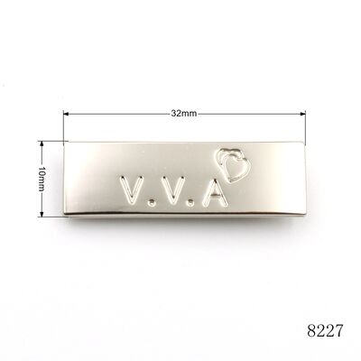 Quality Metal Logo Label Bag Name Plate Alloy Rectangle Customized Logo Label Personalized Plate 