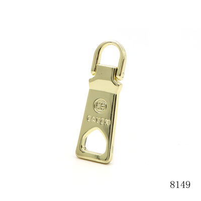 Mirror Finish Metal Zipper Puller 43*14mm Gold Zipper Sliders OEM ODM