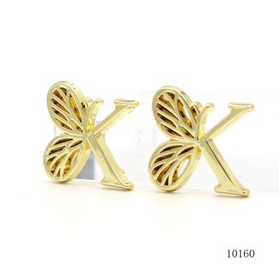 Gold Glossy Metal Logo Tag Butterfly Custom Metal Logo Plate 18mm