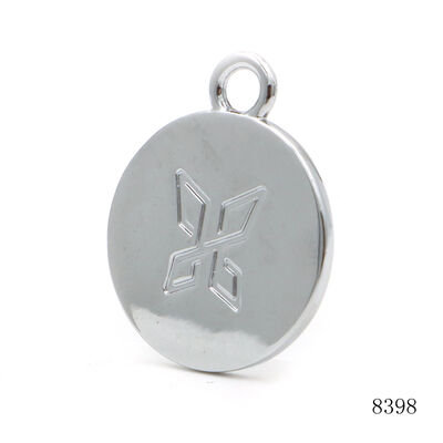 25mm Metal Logo Tag Zinc Alloy Custom Engraved Metal Tags Round