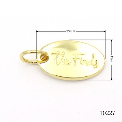 Oval Engraved Metal Key Tags Purse Metal Logo Charms Corrosion Resistant