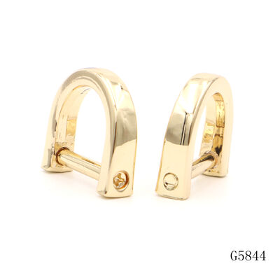 Light Gold Open D Ring 15.5mm Flat D Rings Detachable Mirror Finish