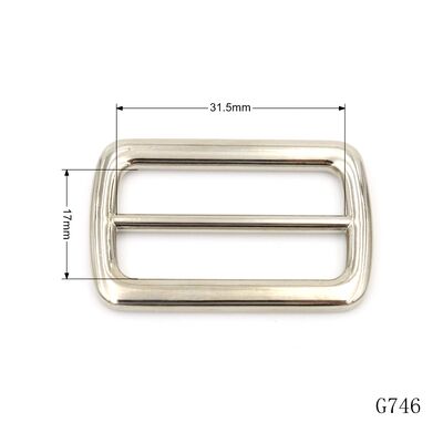 32mm Metal Slide Adjuster Flat Tri Glide Buckle Silver For Bags And Straps