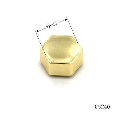 Light Gold Zinc Alloy Rivet Flat Hex Head Rivets 12mm With Screw