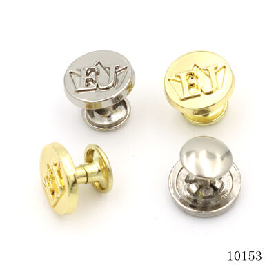 Corrosion Resistant Nickel Plated Rivets Embossed Custom Made Rivets Anti Fade For Bag