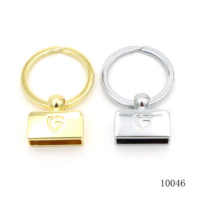 Custom Logo Key Fob Hardware | 20mm Leather Strap Holder with 30mm Split Key Ring