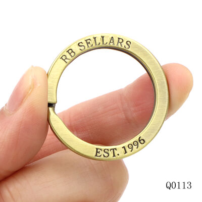 25mm Antique Brass Split Key Rings Brushed Metal Keychain Rings 1 Inch