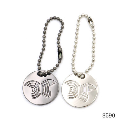 Handbag Metal Logo Tag 24mm Round Metal Charms Customized OEM / ODM