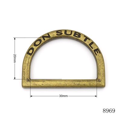 Custom Antique Brass D Ring Corrosion Resistant Metal Strap Buckle Anti Fade