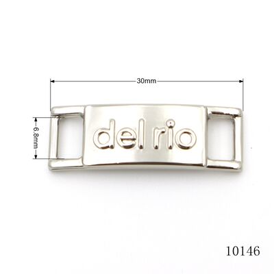 Nickel Metal Shoe Tags Square Custom Embossed Metal Tags OEM / ODM
