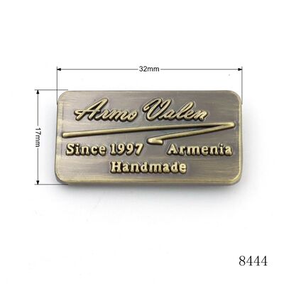 Anti Fade Metal Logo Tag Square Engraved Brass Tags For Handbags Hardware Accessories