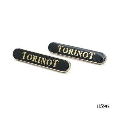 Black Logo Name Plates Engraved Epoxy Name Tag Hypoallergenic