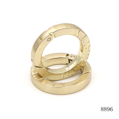 Gold Spring O Ring Circle Carabiner O Ring 35mm Key Chain Accessories