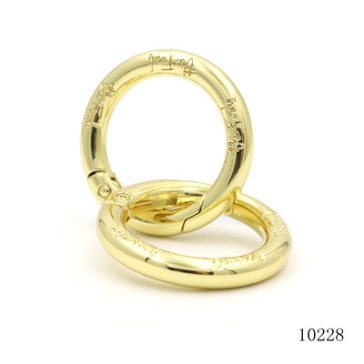 Custom Logo Spring O Ring OEM ODM Gold Circle Carabiner For Keychain Set Accessories
