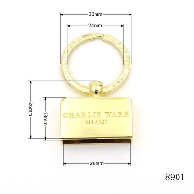 Gold Key Fob Hardware OEM ODM Key Ring Hardware With Engraved Brand Logo