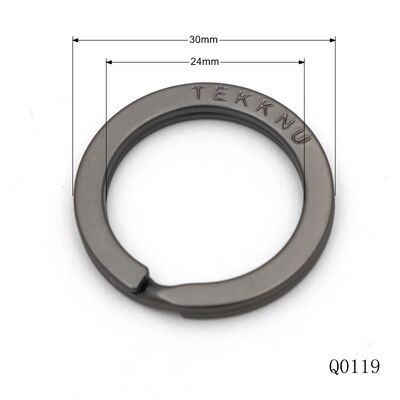 Matte Black Split Key Ring 25mm Split Rings For Keyrings , Keychain Ring