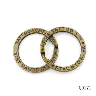 25 mm Antique Brass Split Rings Custom Logo Split Key Chain Ring