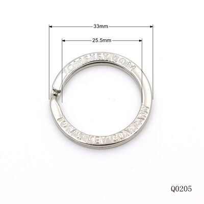 Silver Plated Split Key Ring Waterproof Flat Key Ring 25 mm Key Chain Accessories