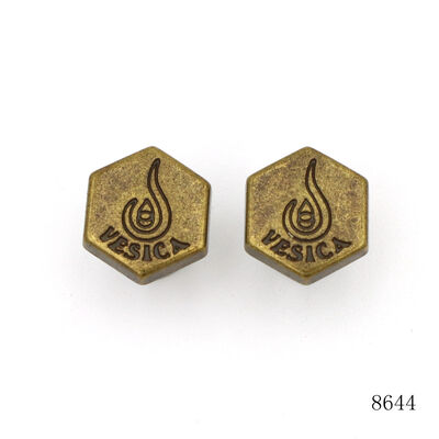 12mm Bag Rivets Customized Leather Studs Hexagon With Branding Name
