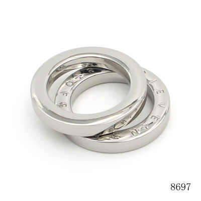 Custom Handbag O Rings Shiny Zinc Alloy Ring 35mm Bag Accessories