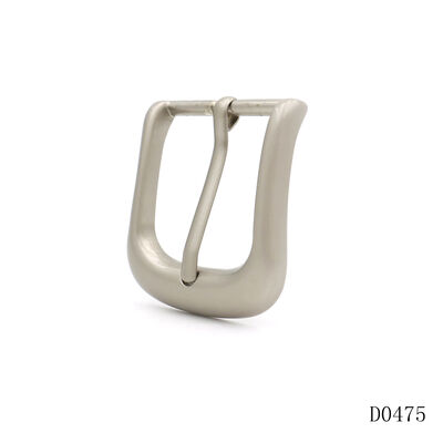 Curved Pin Belt Buckle Matte Silver Rectangular Belt Buckle For Belts And Bags