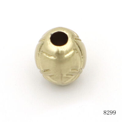 Zinc Alloy Oval Metal Beads 12x10mm Jewelry Making Spacer Beads With Carved Pattern