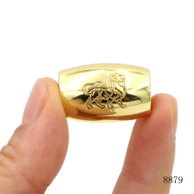 24x16mm Gold Spacer Beads Engraved Metal Spacer Beads Oval For Bracelet / Necklace