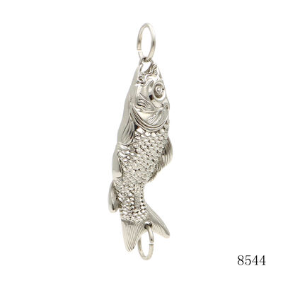 Heavy Duty 3D Metal Fish Tag Custom Design Logo Label Key Chain Tags Bag Decoration Accessories Hardware
