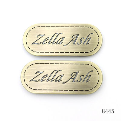Die Casting Custom Brass Name Plates Brush Engraved Metal Name Plates Oval Shape