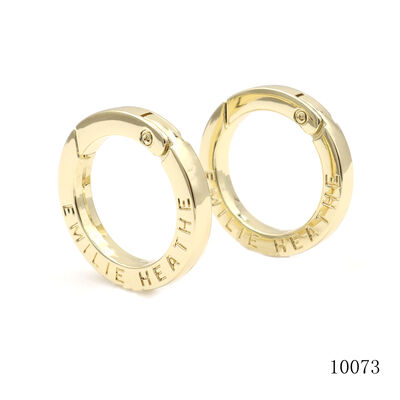 Gold Black Gunmetal Spring O Ring Flat Circle Carabiner Clip