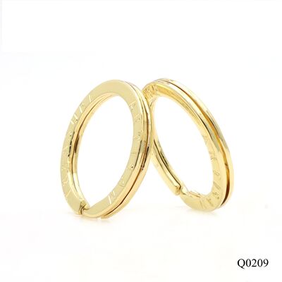 Gold Plated Split Key Ring 25.5mm*33mm Metal Key Ring Corrosion Resistant