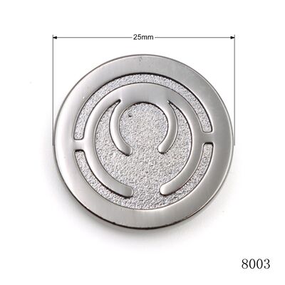 25mm Matte Black Customized Metal Circle Logo Plate With Prongs For Bag Manufacture