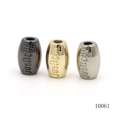 Light Gold And Nickle Plated Zinc Alloy Metal Rugby Shape Beads With Engraving Logo for Bracelet