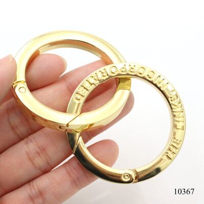 50mm Özel Logo Altın Bahar O Yüzük Kılıf Metal Bahar Kapı Yüzüğü Çanta Parçaları veya Anahtar Çantası Aksesuarları